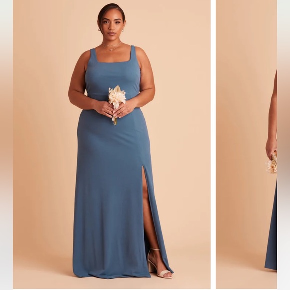 New NWT Birdy Grey “Alex” Convertible Crepe Gown Maxi Dress Twilight Sleeveless - Picture 5 of 13